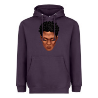Plum black man portrait Heavyweight Hoodie - texasbilliewilder