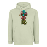 Matcha Gemstone Cross With Cactus Heavyweight Hoodie - RanaPortraitStore