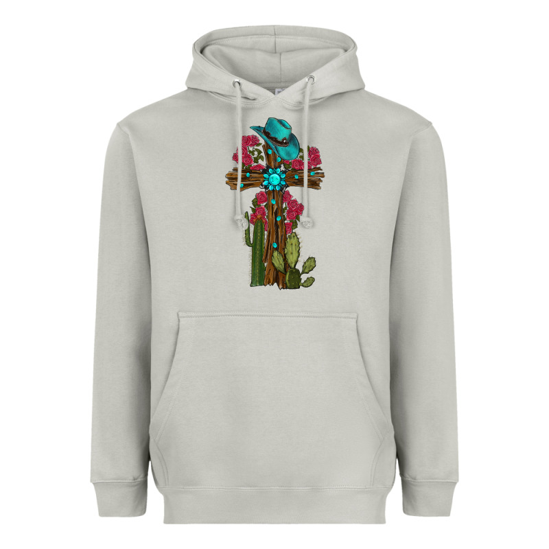 Gemstone Cross With Cactus Heavyweight Hoodie by RanaPortraitStore | Teevron