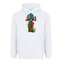 White Gemstone Cross With Cactus Heavyweight Hoodie - RanaPortraitStore