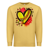 Antique Gold fruits and softball heart Premium Sweatshirt - Zillion Design Studio