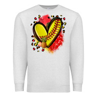 Oatmeal Heather fruits and softball heart Premium Sweatshirt - Zillion Design Studio