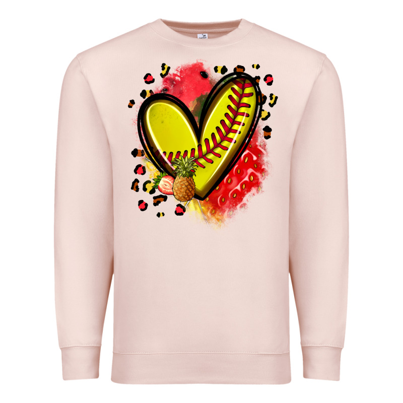 Fruits And Softball Heart Premium Sweatshirt by Zillion Design Studio | Teevron