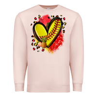 Pale Pink fruits and softball heart Premium Sweatshirt - Zillion Design Studio