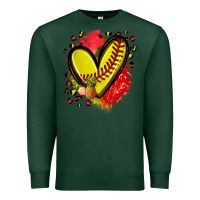 Sports Green fruits and softball heart Premium Sweatshirt - Zillion Design Studio