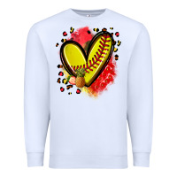 White fruits and softball heart Premium Sweatshirt - Zillion Design Studio