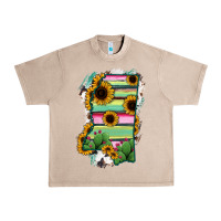 French Oak Mississippi Map Sunflower Cactus Serape Urban Heavy Tee - RanaPortraitStore