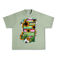 Oil Green Mississippi Map Sunflower Cactus Serape Urban Heavy Tee - RanaPortraitStore