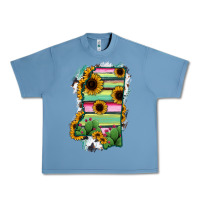 Pebble Blue Mississippi Map Sunflower Cactus Serape Urban Heavy Tee - RanaPortraitStore