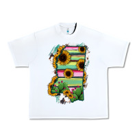 White Mississippi Map Sunflower Cactus Serape Urban Heavy Tee - RanaPortraitStore