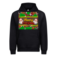 Black merry Christmas with Santa Claus Urban Hoodie - AdoDesignShop