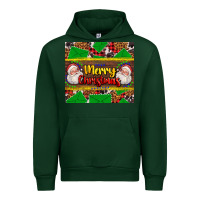 Forest Green merry Christmas with Santa Claus Urban Hoodie - AdoDesignShop