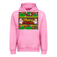Fuchsia Pink merry Christmas with Santa Claus Urban Hoodie - AdoDesignShop