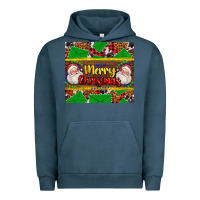 Pigment Midnight Navy merry Christmas with Santa Claus Urban Hoodie - AdoDesignShop