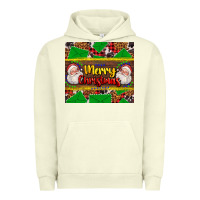 Pigment Pistachio merry Christmas with Santa Claus Urban Hoodie - AdoDesignShop