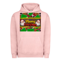 Pigment Salmon merry Christmas with Santa Claus Urban Hoodie - AdoDesignShop
