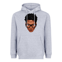 Heather Grey black man portrait Heavyweight Hoodie - texasbilliewilder