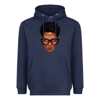 Navy black man portrait Heavyweight Hoodie - texasbilliewilder