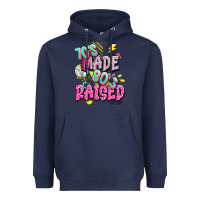 Navy 70s made 80s raised Heavyweight Hoodie - texasbilliewilder