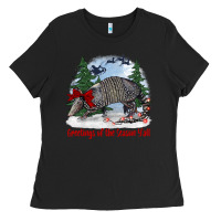 Black greetings of the season y'all with armadillo Ladies Tee - BarkalooDesign
