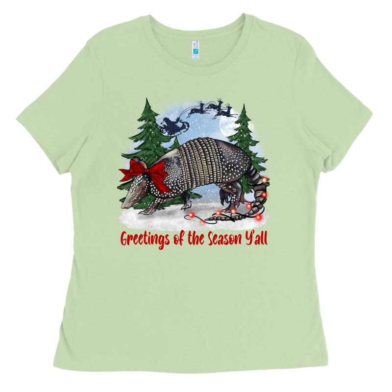 Greetings Of The Season Y'all With Armadillo Ladies Tee by BarkalooDesign | Teevron