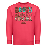 Cardinal boots and bling its a cowgirl thing Premium Sweatshirt - texasbilliewilder