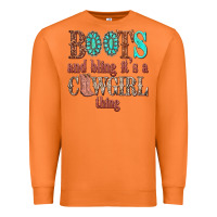 Carrot boots and bling its a cowgirl thing Premium Sweatshirt - texasbilliewilder