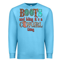 Ocean Blue boots and bling its a cowgirl thing Premium Sweatshirt - texasbilliewilder
