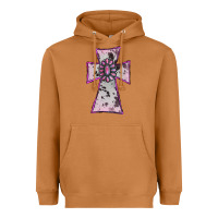 Meerkat Cowhide Pink Gemstone Cross Heavyweight Hoodie - RanaPortraitStore