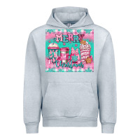 Heather Grey merry Christmas pink coffee Urban Hoodie - Jasminsmagicworld