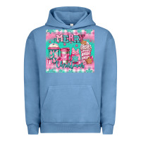 Pigment Pebble Blue merry Christmas pink coffee Urban Hoodie - Jasminsmagicworld