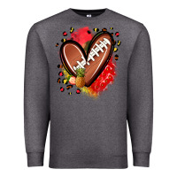 Charcoal Heather fruits and football heart Premium Sweatshirt - Zillion Design Studio