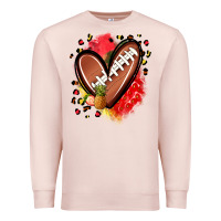 Pale Pink fruits and football heart Premium Sweatshirt - Zillion Design Studio