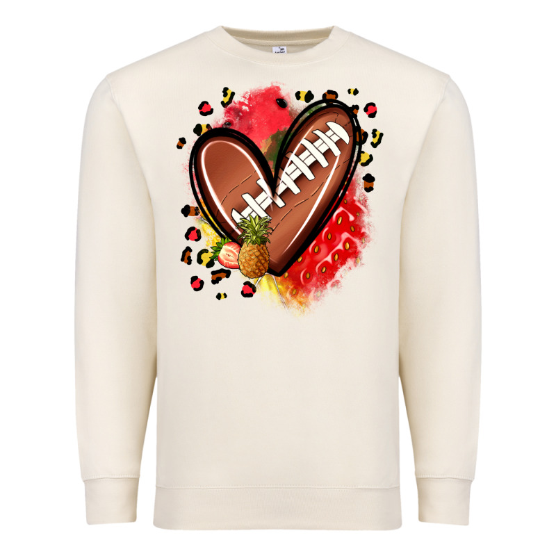 Fruits And Football Heart Premium Sweatshirt by Zillion Design Studio | Teevron