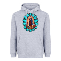 Heather Grey Gemstone Lady Of Guadalupe Heavyweight Hoodie - RanaPortraitStore