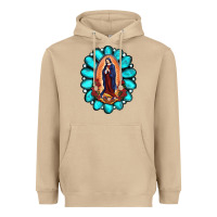 Mushroom Gemstone Lady Of Guadalupe Heavyweight Hoodie - RanaPortraitStore
