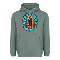 Sage Gemstone Lady Of Guadalupe Heavyweight Hoodie - RanaPortraitStore