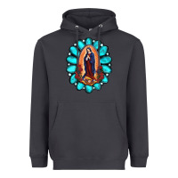 Smoke Gemstone Lady Of Guadalupe Heavyweight Hoodie - RanaPortraitStore