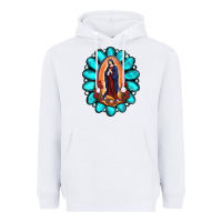 White Gemstone Lady Of Guadalupe Heavyweight Hoodie - RanaPortraitStore