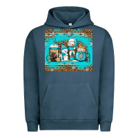 Pigment Midnight Navy winter snowman coffee Urban Hoodie - Jasminsmagicworld
