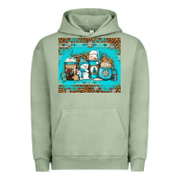 Pigment Oil Green winter snowman coffee Urban Hoodie - Jasminsmagicworld