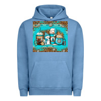 Pigment Pebble Blue winter snowman coffee Urban Hoodie - Jasminsmagicworld