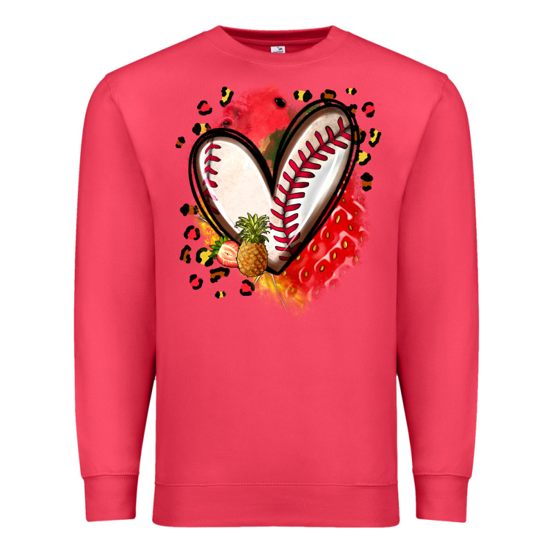Fruits And Baseball Heart Premium Sweatshirt by Zillion Design Studio | Teevron