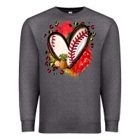 Charcoal Heather fruits and baseball heart Premium Sweatshirt - Zillion Design Studio