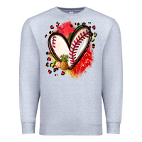 Heather Grey fruits and baseball heart Premium Sweatshirt - Zillion Design Studio