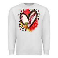 Oatmeal Heather fruits and baseball heart Premium Sweatshirt - Zillion Design Studio