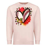 Pale Pink fruits and baseball heart Premium Sweatshirt - Zillion Design Studio
