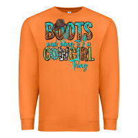 Carrot boots and bling its a cowgirl thing Premium Sweatshirt - texasbilliewilder