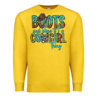 Lemon boots and bling its a cowgirl thing Premium Sweatshirt - texasbilliewilder