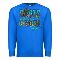 True Royal boots and bling its a cowgirl thing Premium Sweatshirt - texasbilliewilder